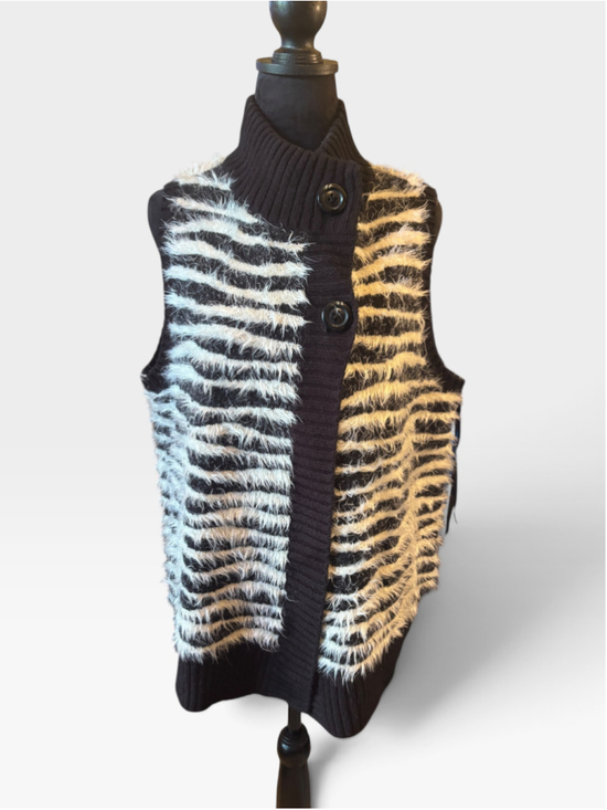 Chico's Jackets & Blazers - Chico's Black/White Sweater Vest - Size 2 or L